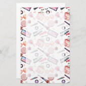 Papeterie Motif de maquillage aquarelle (Devant / Derrière)