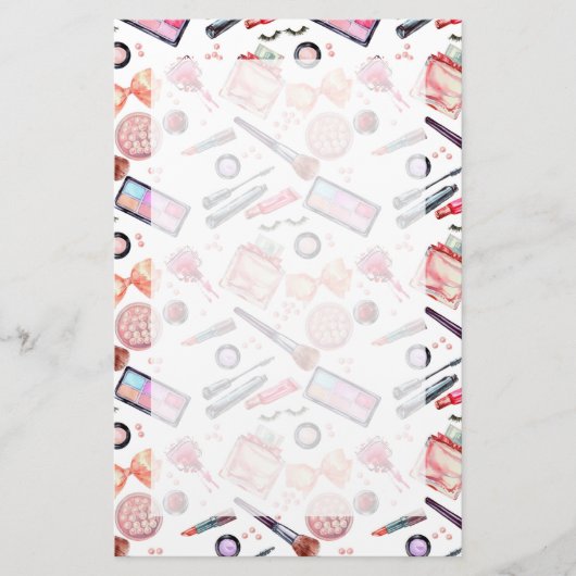 Papeterie Motif de maquillage aquarelle (Devant)