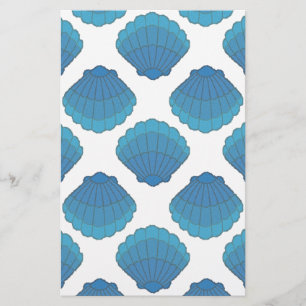 Papeterie Motif de mosaïque Blue Seashell