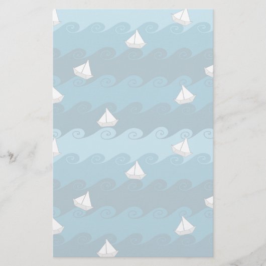 Papeterie Motif de papier de bateaux (Devant)