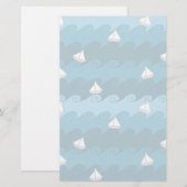 Papeterie Motif de papier de bateaux (Devant / Derrière)