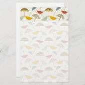 Papeterie Motif de parapluie de la journée des pluies tempér (Devant / Derrière)