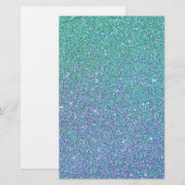 Papeterie Motif de Parties scintillant Turquoise bleu vert t (Devant / Derrière)