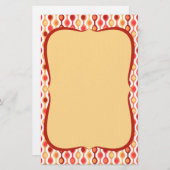 Papeterie Motif de perles rétro orange jaune (Devant / Derrière)