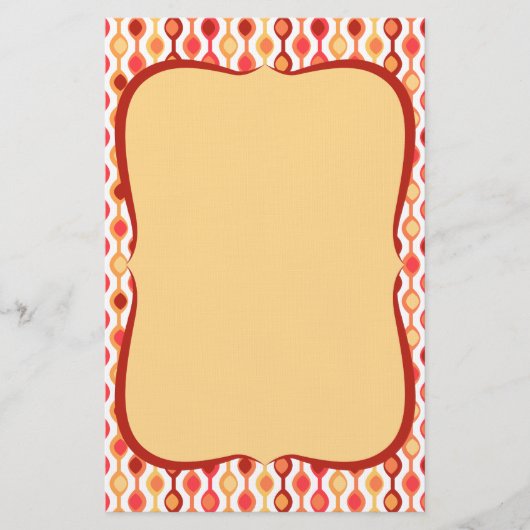 Papeterie Motif de perles rétro orange jaune (Devant)