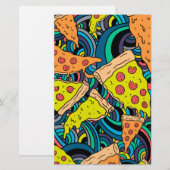 Papeterie Motif de pizza (Devant / Derrière)