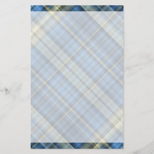 Papeterie motif de plaid bleu et jaune (Devant)
