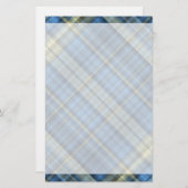 Papeterie motif de plaid bleu et jaune (Devant / Derrière)