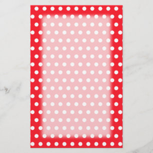 Papeterie Motif de point rouge et blanc de polka. Tacheté