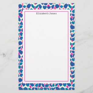 Papeterie Motif de points bleus et roses Abstraits