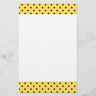 Papeterie Motif de points Polka Jaune et Noir personnalisé