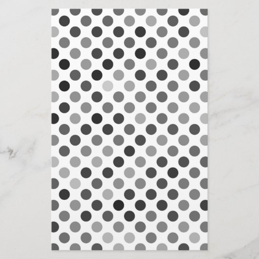 Papeterie Motif de points Polka monochrome (points noirs et (Devant)