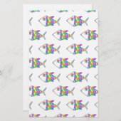 Papeterie Motif de poisson Abstrait (Devant / Derrière)