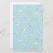 Papeterie Motif de poissons de turquoise (Devant / Derrière)