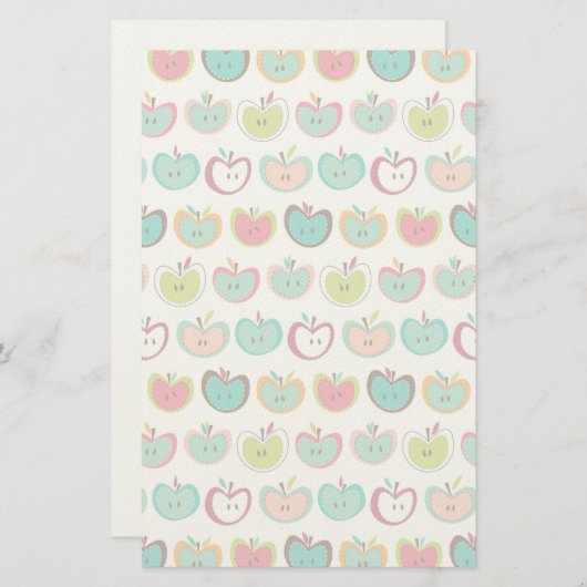 Papeterie Motif de pomme mignon (Devant / Derrière)