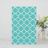 Papeterie Motif de Quatrefoil bleu-vert (Debout devant)