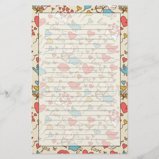 Papeterie Motif de Saint-Valentin avec le cupidon (Devant)