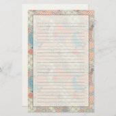 Papeterie Motif de style japonais. Illustration (Devant / Derrière)