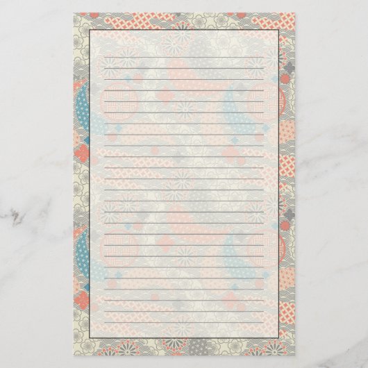 Papeterie Motif de style japonais. Illustration (Devant)