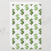Papeterie Motif de symbole dollar (Devant / Derrière)