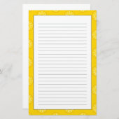 Papeterie Motif de tranches d'ananas jaune (Devant / Derrière)