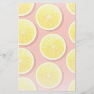Papeterie Motif de tranches de citron d'été