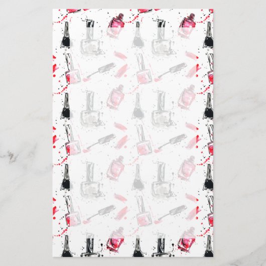 Papeterie Motif de vernis à ongles d'aquarelle (Devant)