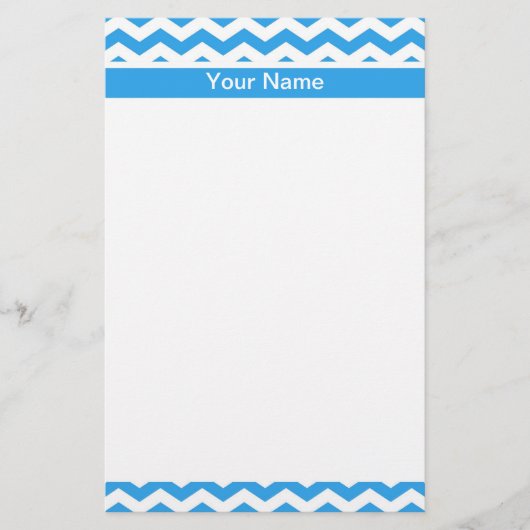 Papeterie Motif de zigzag de chevron bleu clair moderne (Devant)