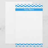 Papeterie Motif de zigzag de chevron bleu clair moderne (Devant / Derrière)