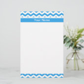 Papeterie Motif de zigzag de chevron bleu clair moderne (Debout devant)