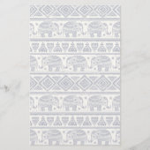 Papeterie Motif d'éléphant ethnique bleu (Devant)