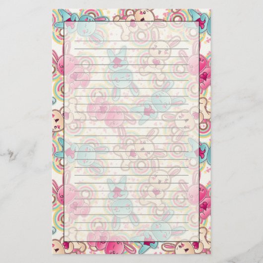 Papeterie Motif d'enfant de Kawaii avec des griffonnages (Devant)