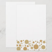 Papeterie Motif des bulles de Champagne d'or (Devant / Derrière)