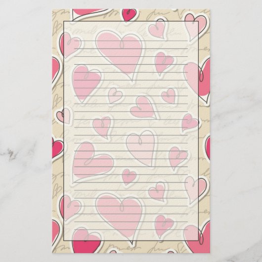 Papeterie Motif des coeurs (Devant)