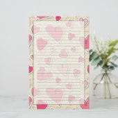 Papeterie Motif des coeurs (Debout devant)