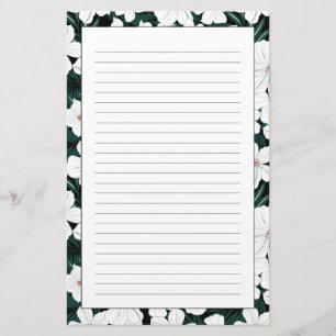 Papeterie Motif des fleurs tropicales blanches