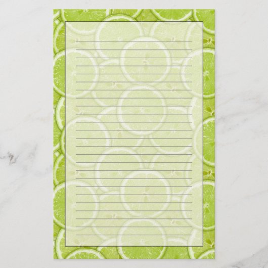Papeterie Motif Des Tranches De Chaux Vertes (Devant)