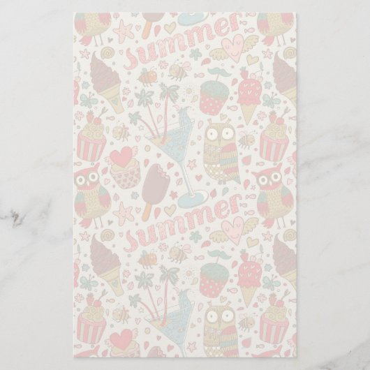 Papeterie Motif D'Été Avec Glace (Devant)