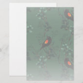 Papeterie Motif d'oiseau-noir à ailes rouges (Devant / Derrière)