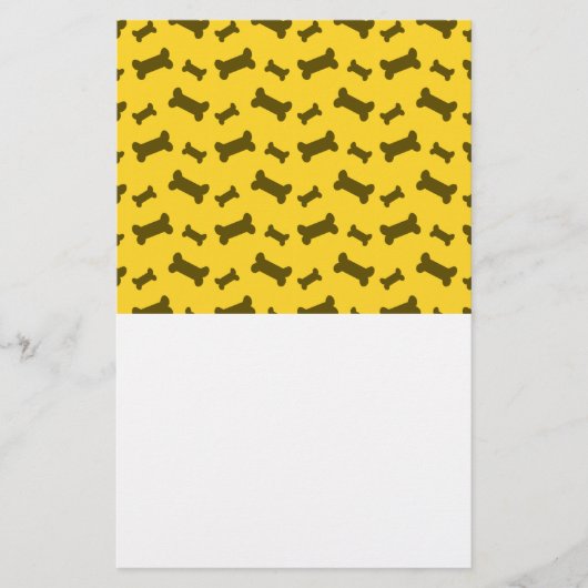 Papeterie motif d'os de chien jaune mou (Devant)