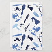 Papeterie Motif d'outils de salon de coiffure (Devant / Derrière)