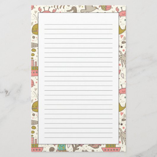 Papeterie Motif drôle d'été avec des bateaux (Devant)