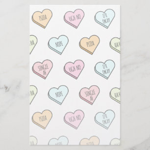 Papeterie Motif du Coeur de bonbons de Valentine Sarcastique