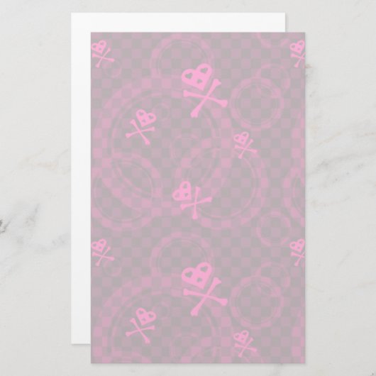 Papeterie Motif Emo Rose aux cercles (Devant / Derrière)