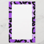 Papeterie Motif Empreinte de léopard violet et noir. (Devant)