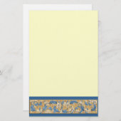 Papeterie Motif en bleu et ivoire victorien (Devant / Derrière)