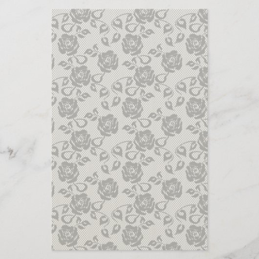 Papeterie Motif en dentelle noire sur arrière - plan blanc (Devant)