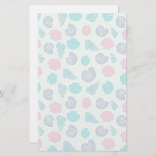 Papeterie Motif en pastel 1 de coquillage (Devant / Derrière)