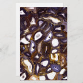 Papeterie Motif en pierre blanche Brown violet (Devant / Derrière)