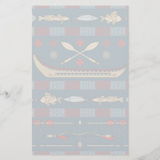 Papeterie Motif ethnique de pêche (Devant)